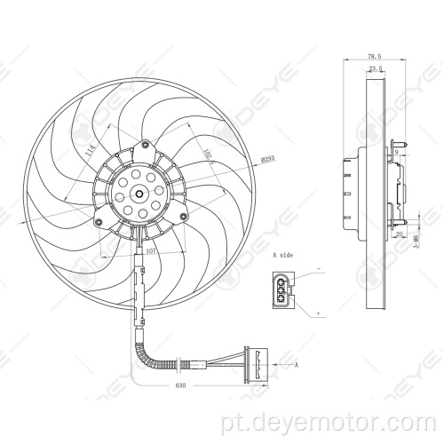 Ventilador de refrigeração do radiador do carro para VW GOLF JETTA